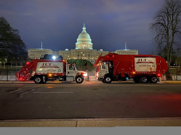 WMATA; Front load and rear load trucks at the capital in Washington DC