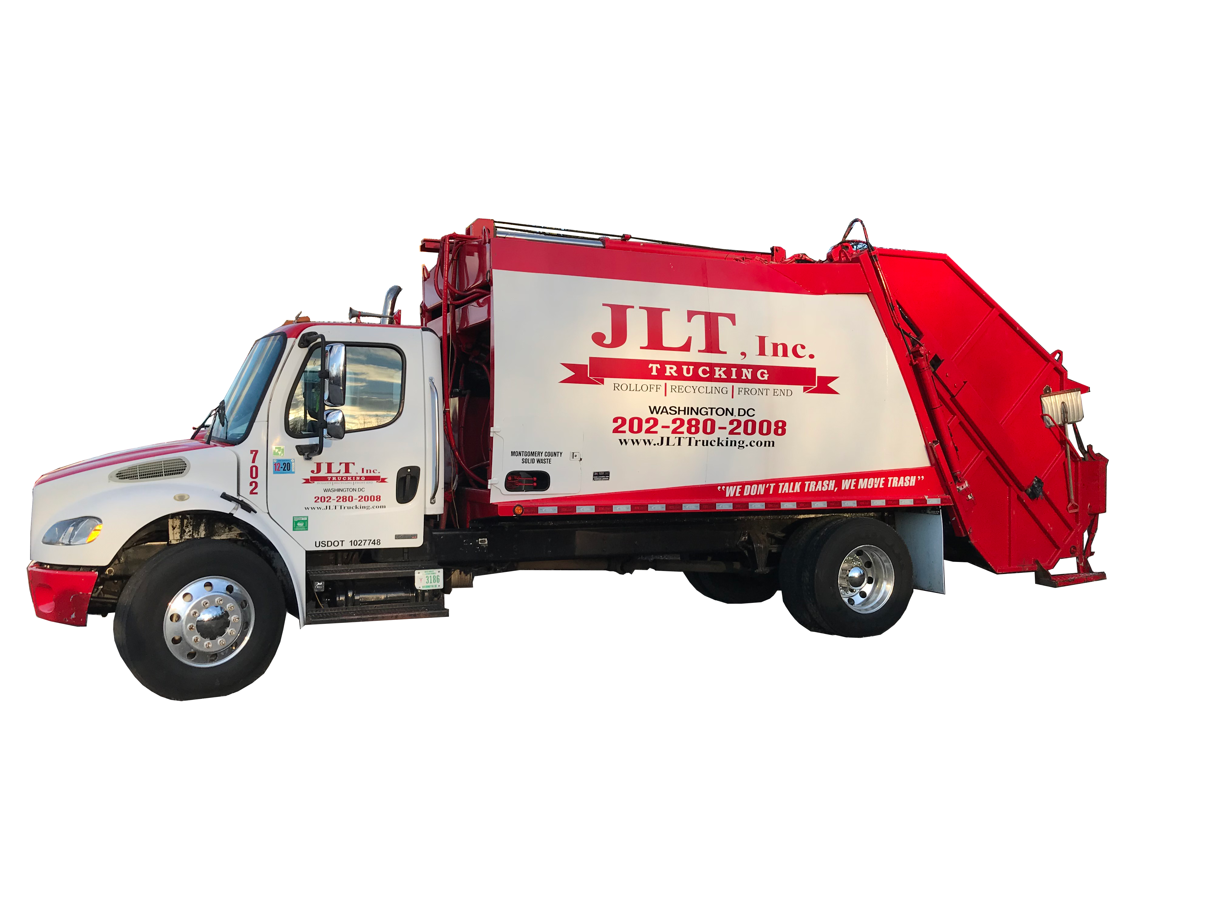 link for waste services; Transparent Rear Load Truck