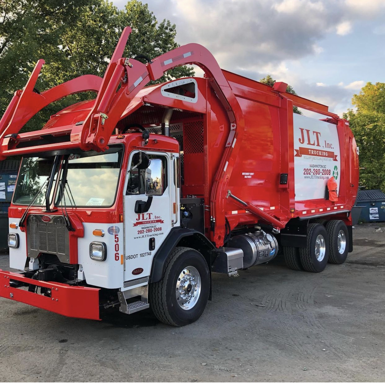 clean and new waste truck