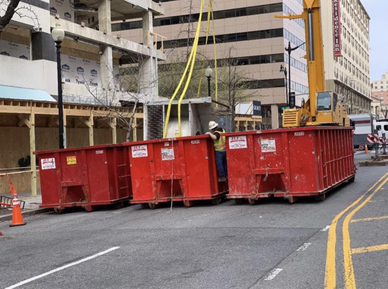 Industrial; How to use roll off containers on construction site.